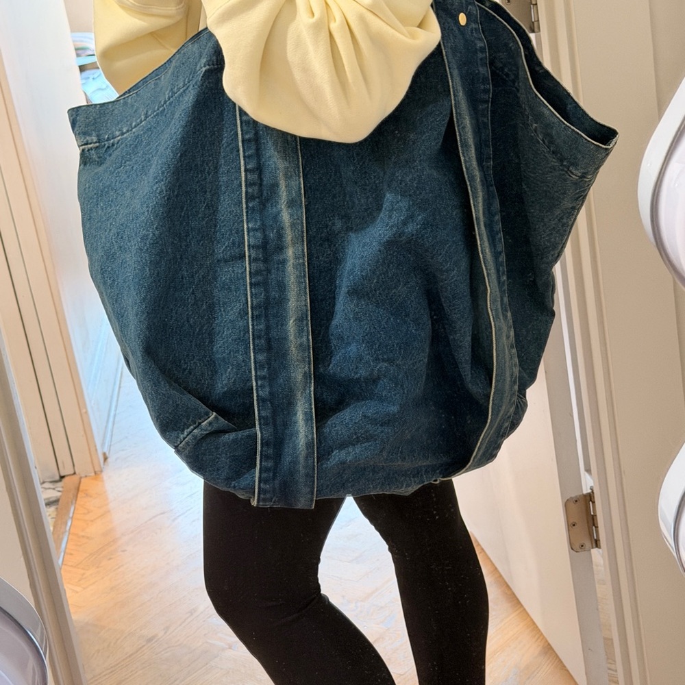 Claire V Denim Tote Bag